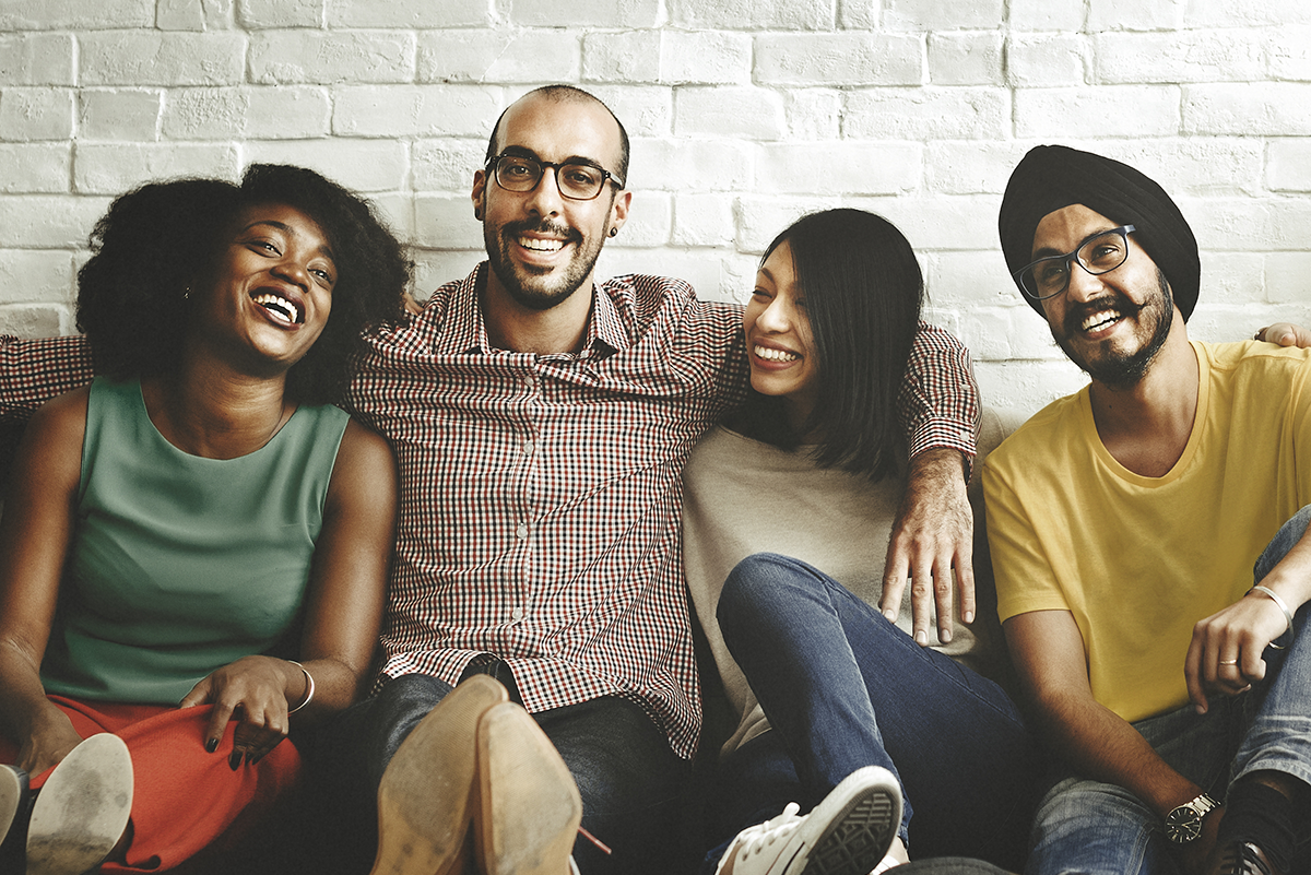 group of friends smiling